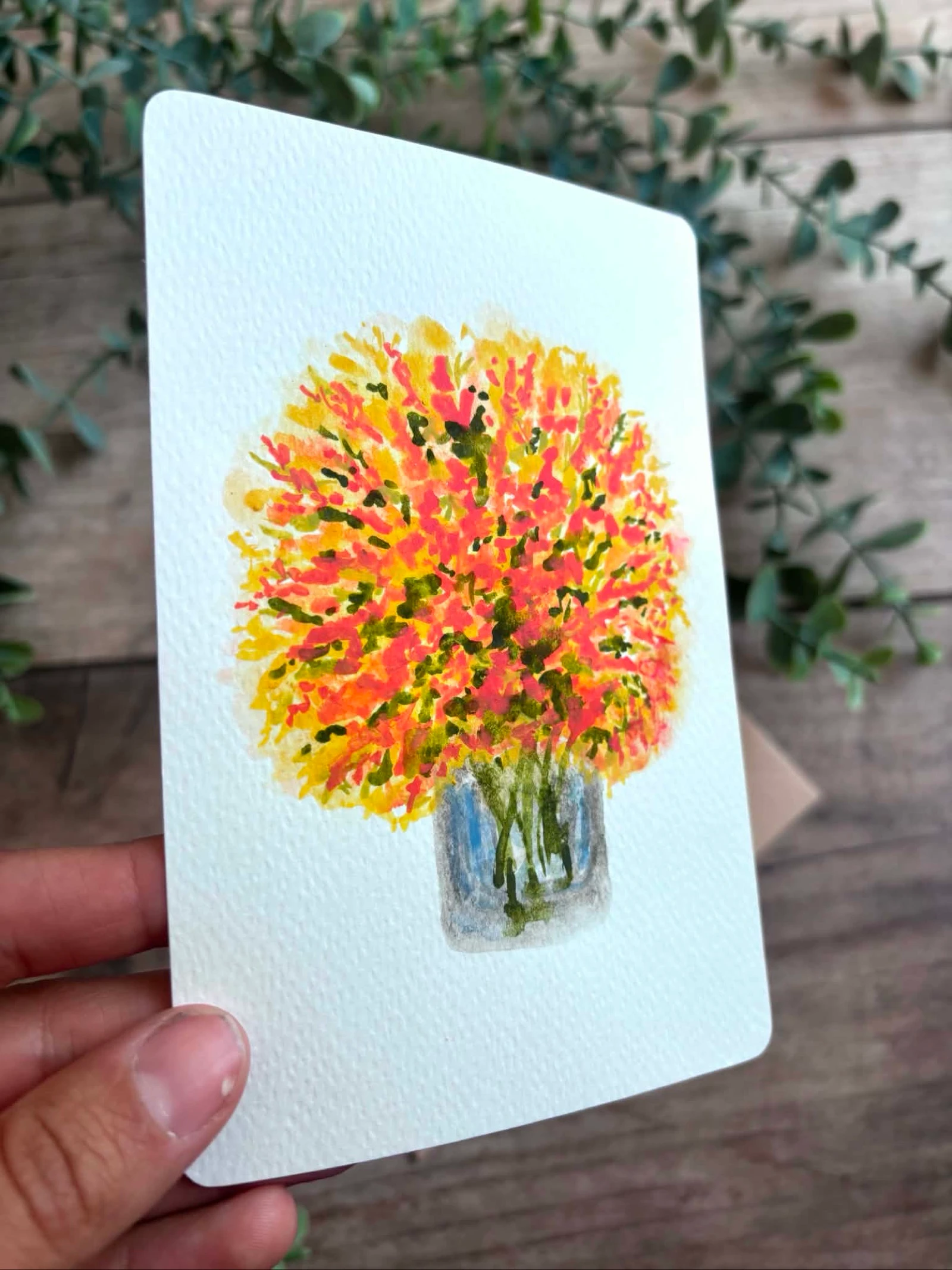 Cartão de pintura aquarela com envelope – photo 2